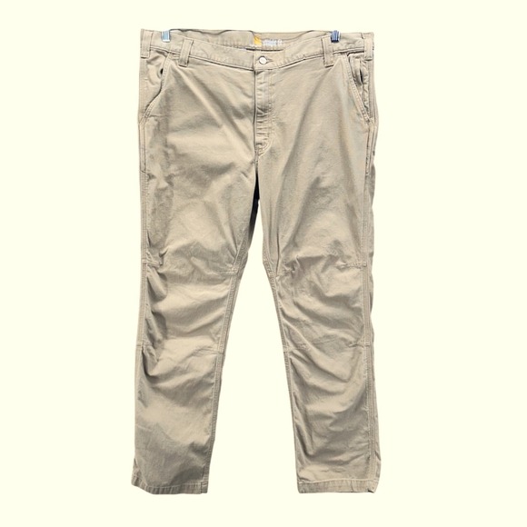 Carhartt Mens Pants Size 40x30 Work‎ Pants Straight Fit Flex Utility Tan Jeans - Picture 1 of 14